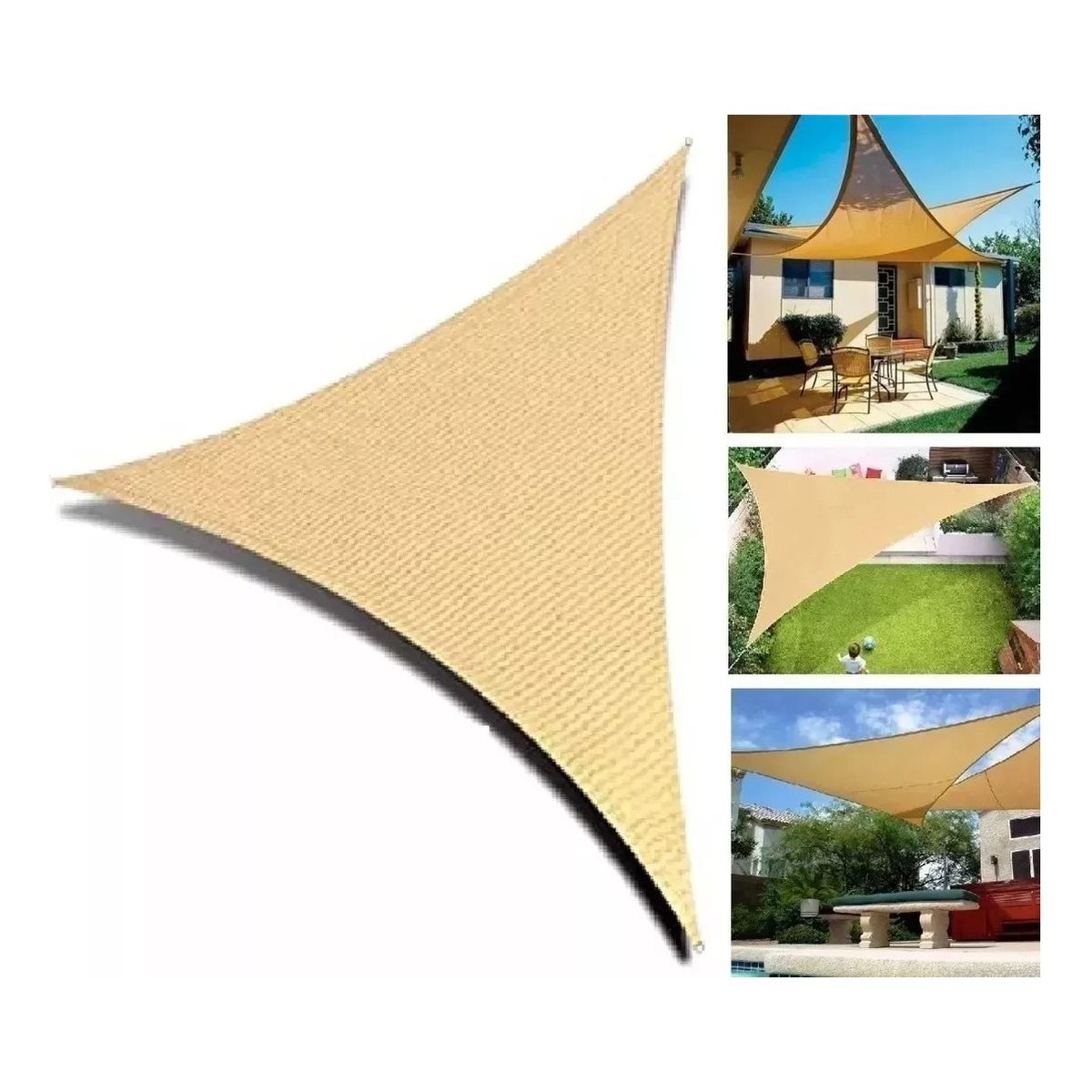 GENERICO - Carpa Toldo Vela Triangular Impermeable Sombreador 3x3x3 Anti UV
