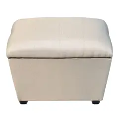 GENERICO - Banqueta Baul Tubular Crudo Lino 60x40x50X40 Rimar