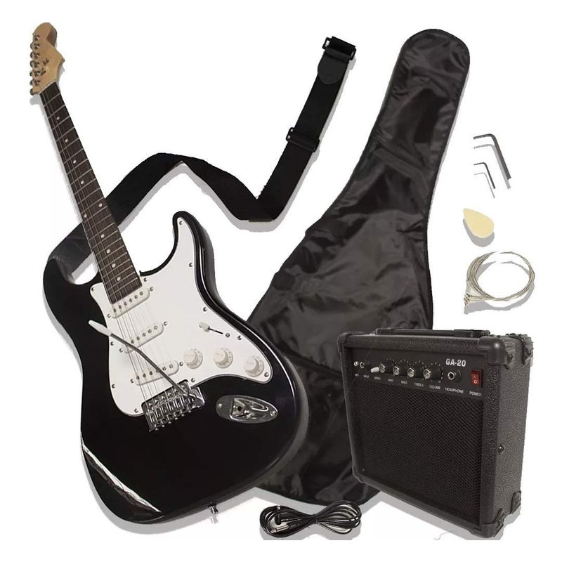 AUDIOTEK - Pack Guitarra Electrica Con Amplificador Color Negro