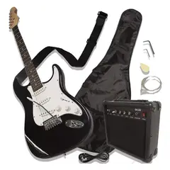 AUDIOTEK - Pack Guitarra Electrica Con Amplificador Color Negro