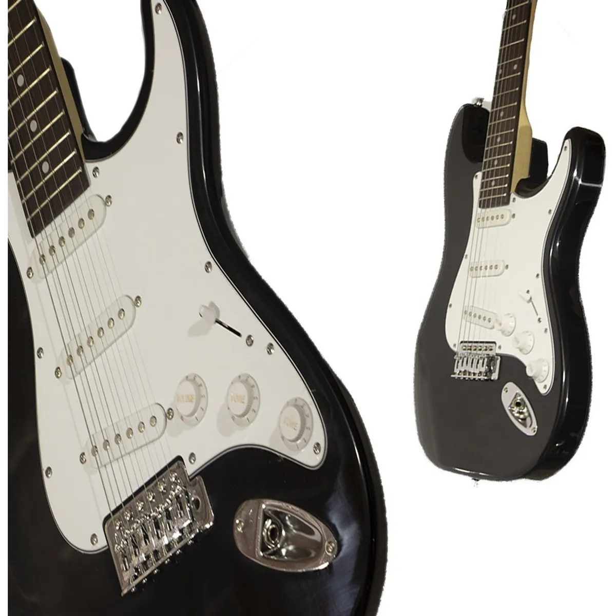 AUDIOTEK - Combo Guitarra Electrica Stratocaster Negra + Amplificador
