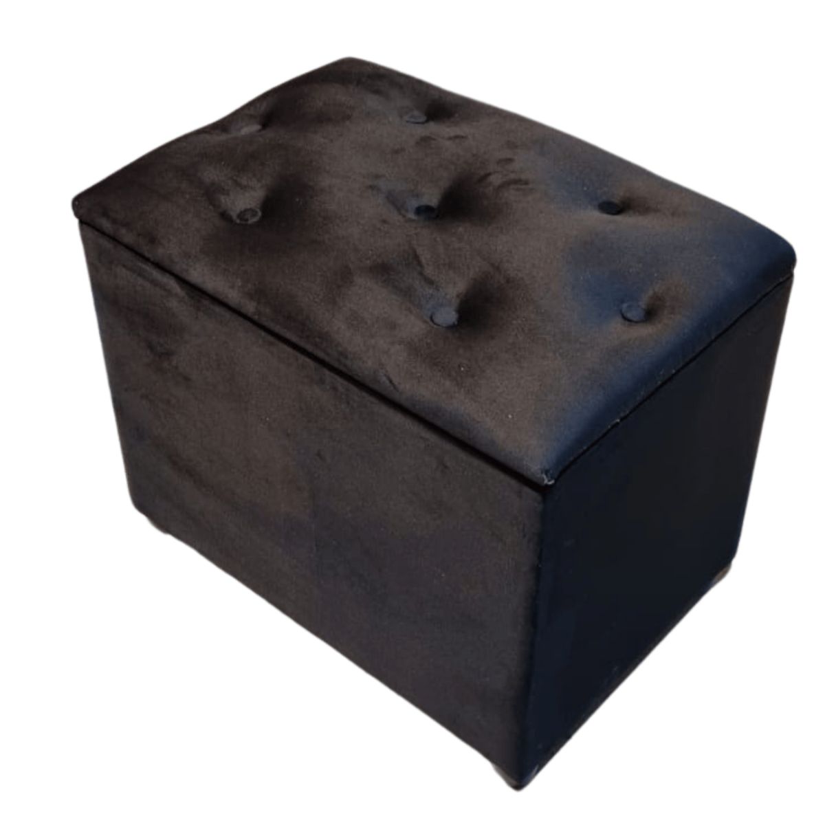 GENERICO - Banqueta Baul Negro Felpa 60x40x50x40 Rimar