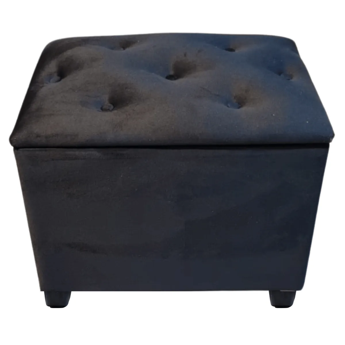 GENERICO - Banqueta Baul Negro Felpa 60x40x50x40 Rimar