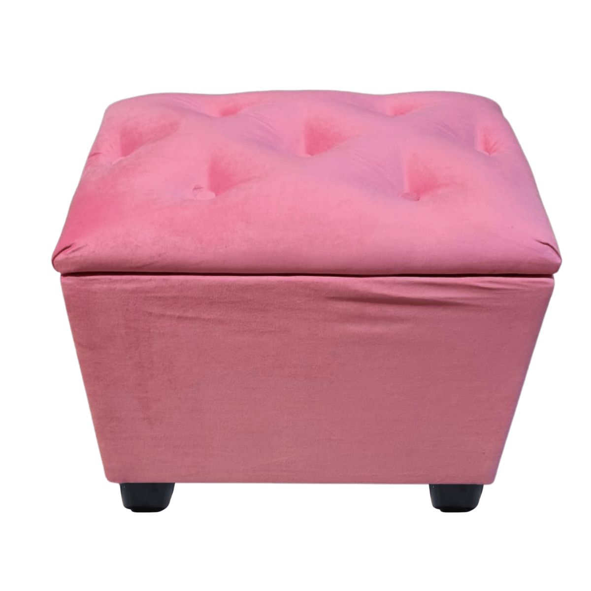 GENERICO - Banqueta Baul Rosado Felpa 60x40x50x40 Rimar