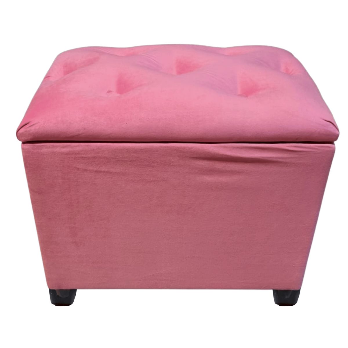 GENERICO - Banqueta Baul Rosado Felpa 60x40x50x40 Rimar