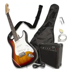 AUDIOTEK - Pack de Guitarra Electrica Con Amplificador Color Cafe