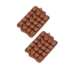 GENERICO - X4 Moldes De Chocolate Moldes Chocolate Silicona 5 Flores N1