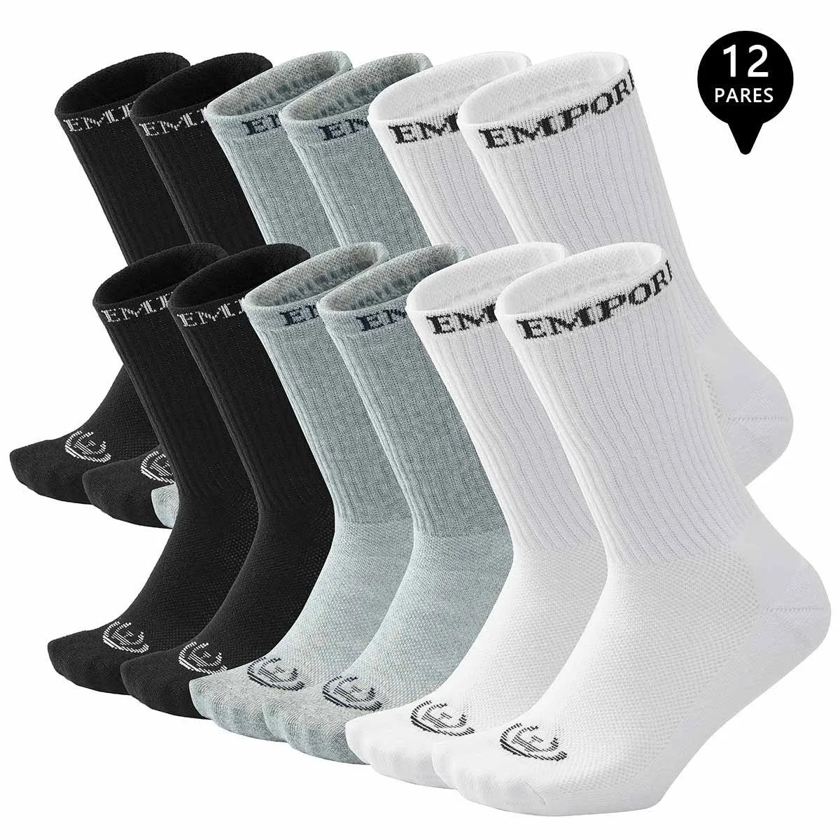GIOVACCHINO - Pack de 12 Calcetines Largos Deportivos Mujer