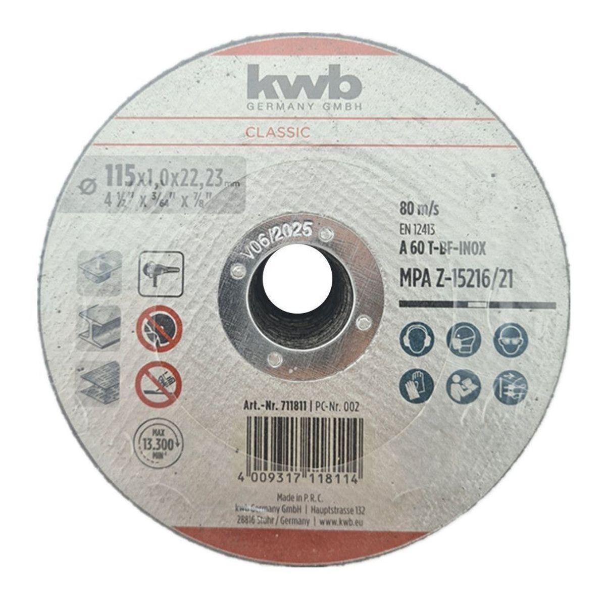 KWB - Disco De Corte P/ Metal Acero Inoxidable 115mm 50 Unds Kwb