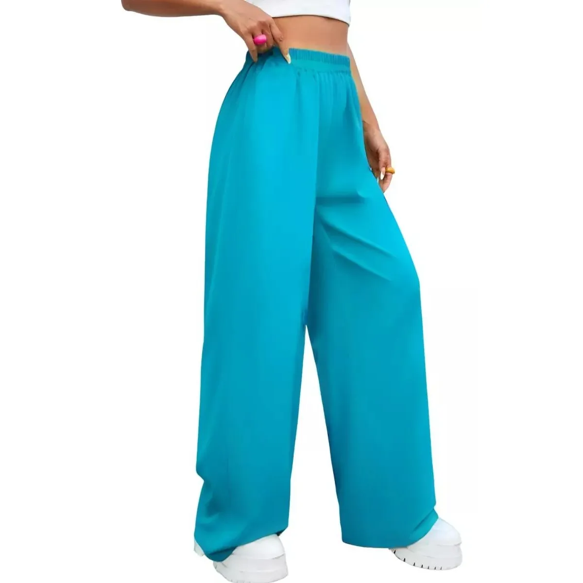 LIKE SHOP - Pantalón Palazzo Ancho, Tela Liviana Verano 303