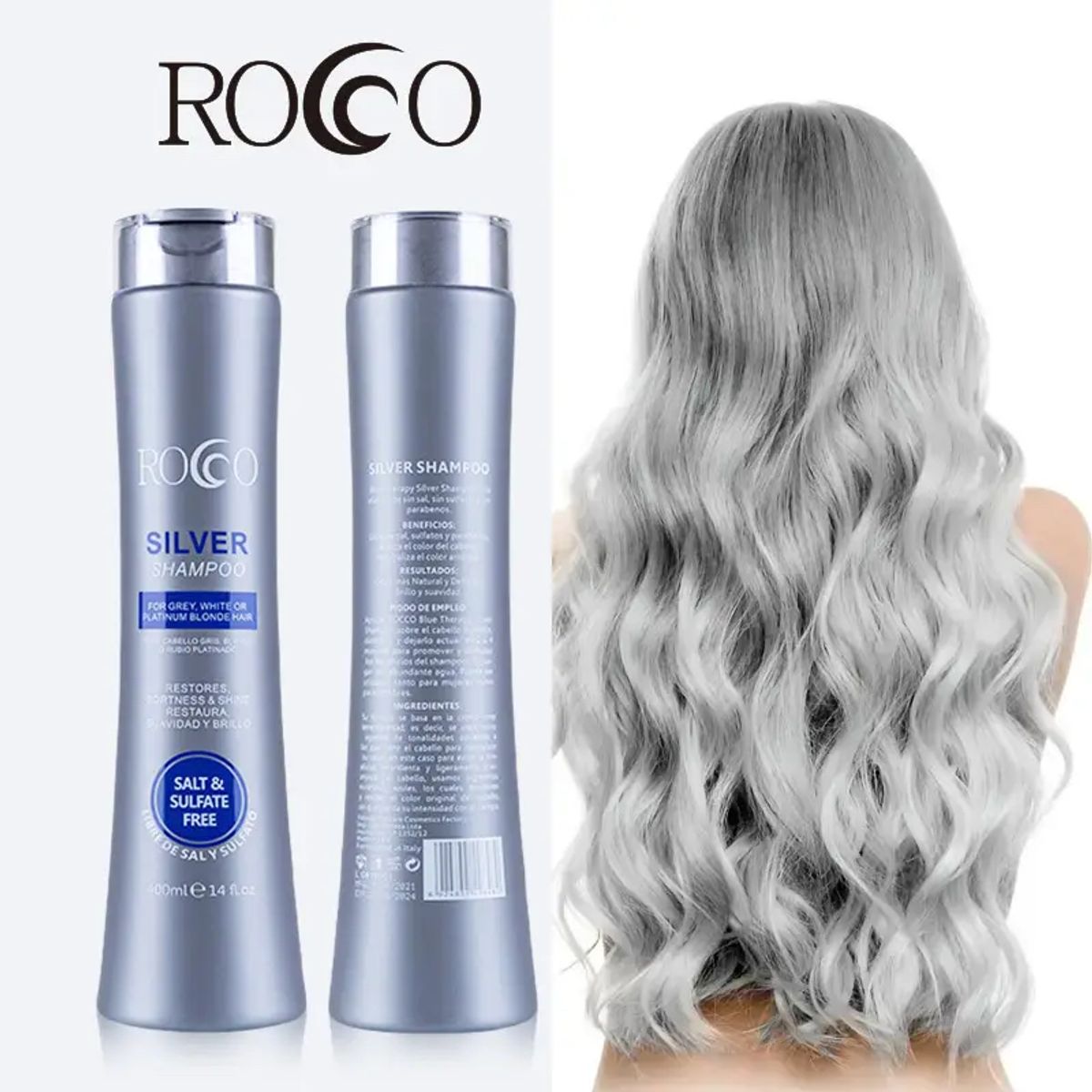 GENERICO - ROCCO® Shampoo Violeta Silver Sin Sal 400ml