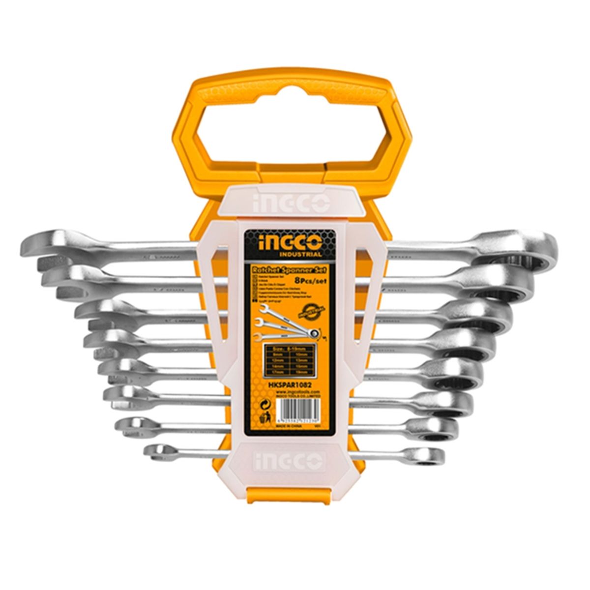 INGCO - Set Juego Llaves Punta De Corona Con Chicharra 8 Pcs Ingco