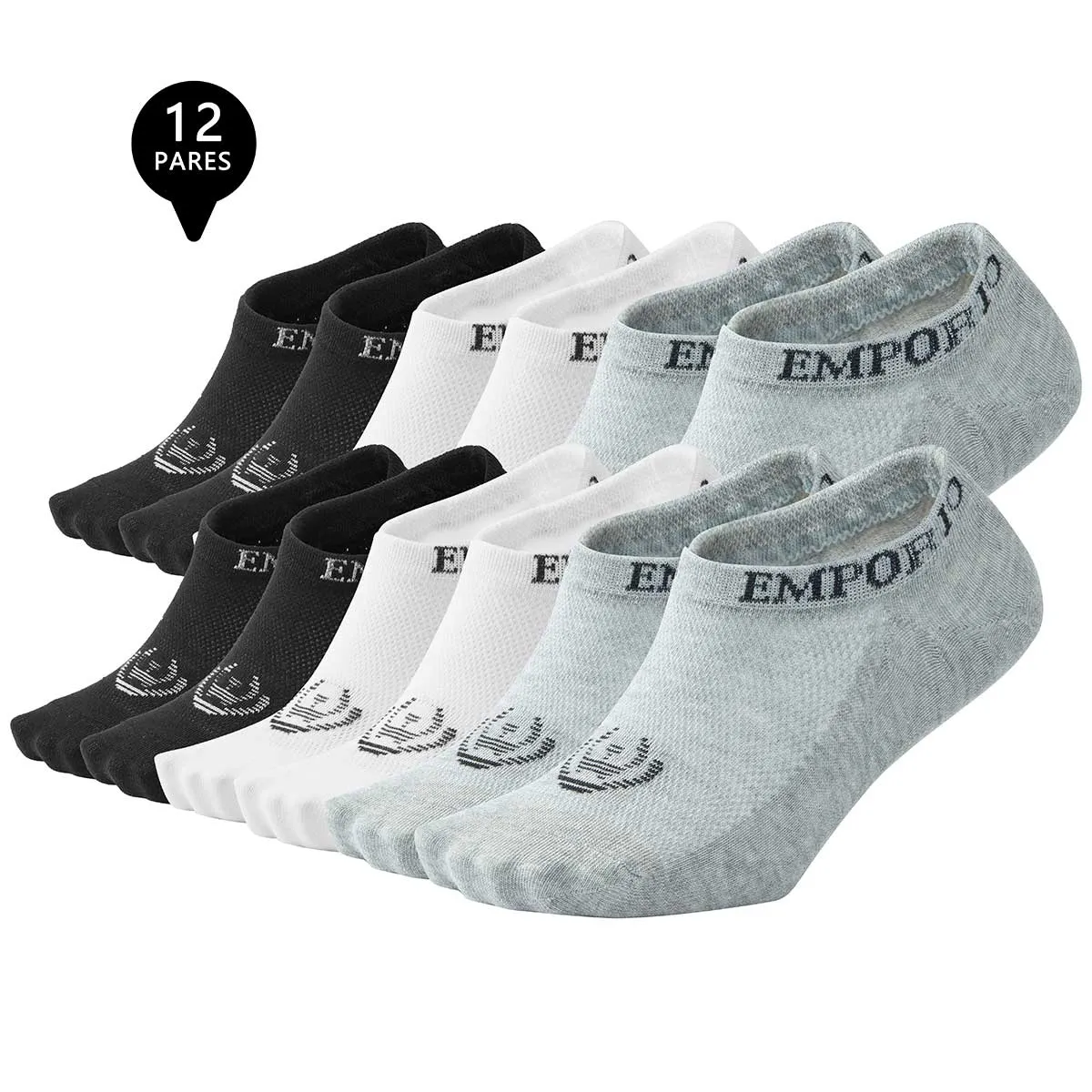 GIOVACCHINO - Pack de 12 Calcetines Invisibles Deportivos Mujer