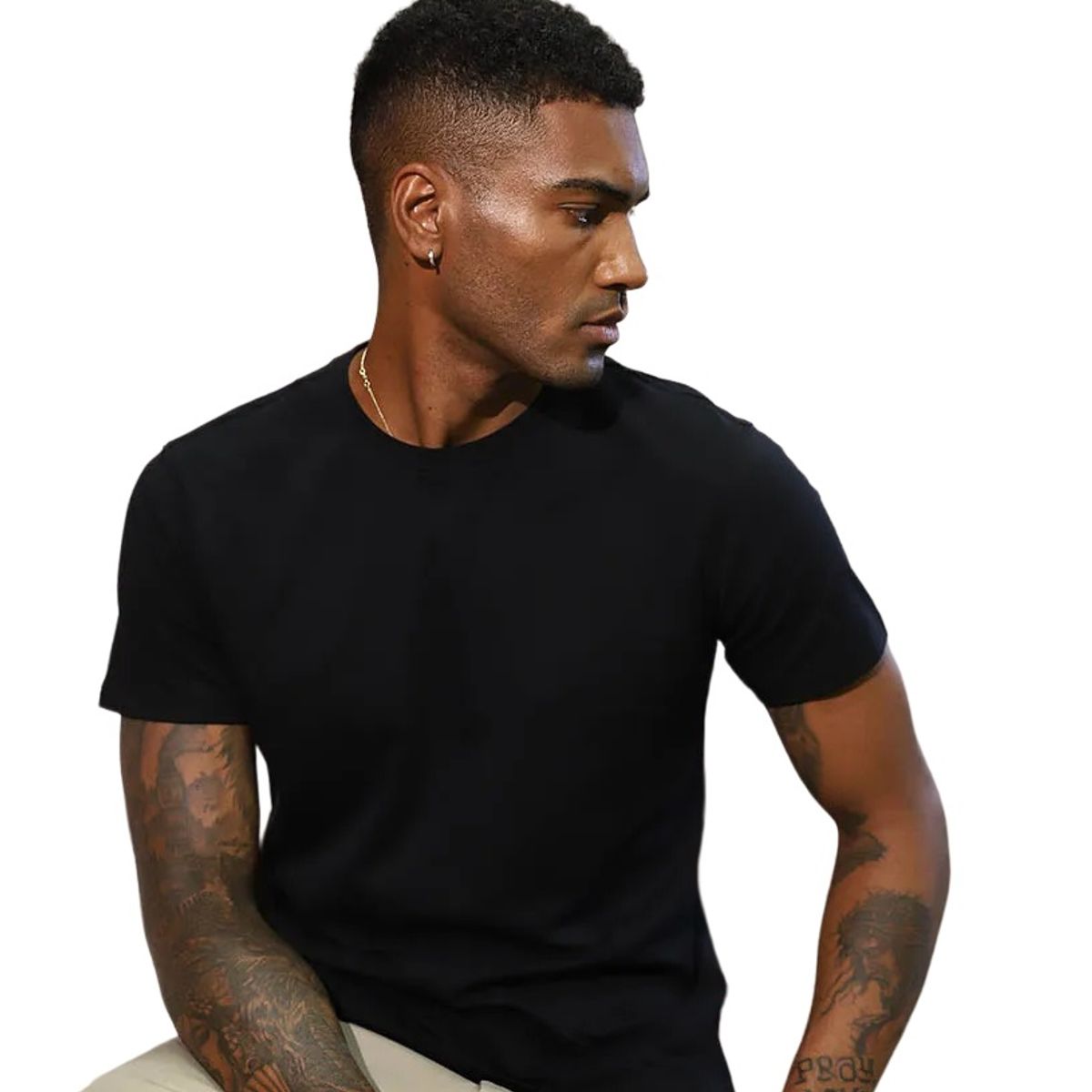GARSIL - Polera De Algodon Manga Corta Para Hombre  - Cuello Redondo