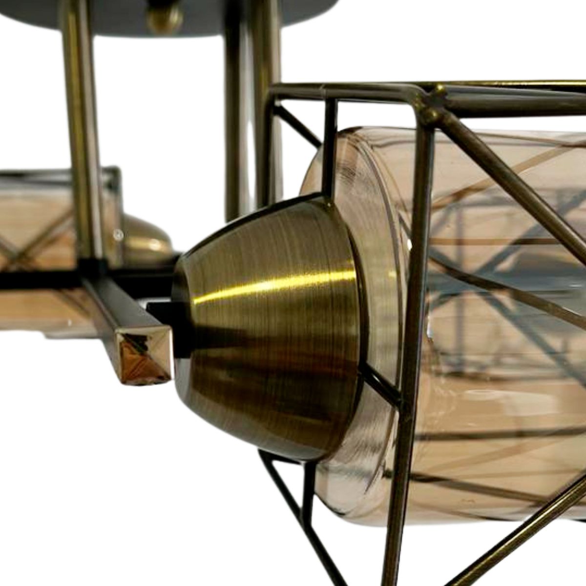 WANT - Lámpara de Techo Geométrica Vidrio 4xE-27 Incluye Ampolleta Cálida