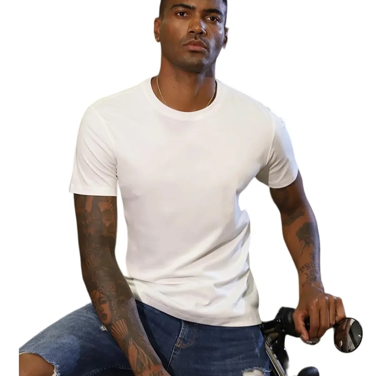 GARSIL - Polera De Algodon Manga Corta Para Hombre  - Cuello Redondo