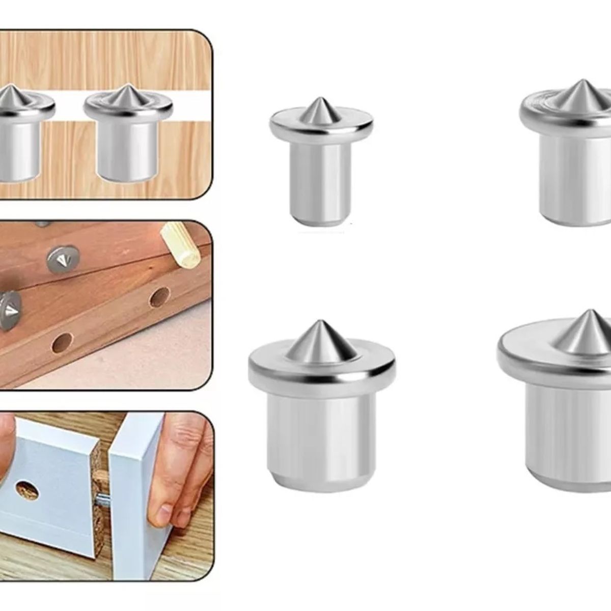 GENERICO - Marcador Guía Tarugos Madera 4pcs 6, 8, 10 Y 12mm