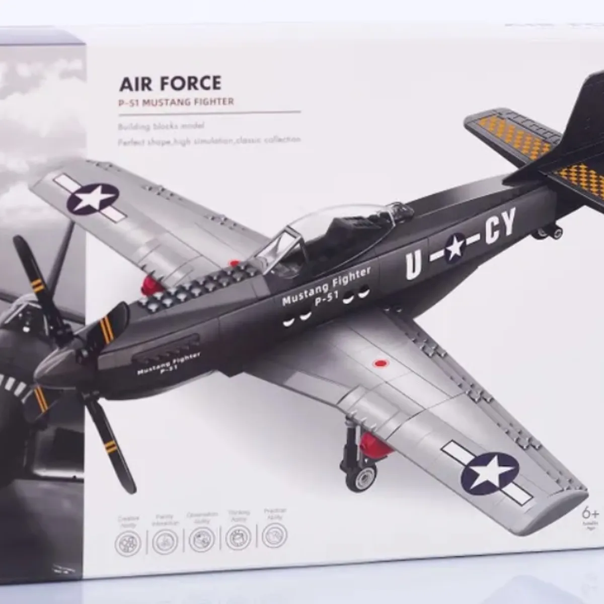 GENERICO - Avión WWII P-51D Mustang USAF compatible Lego