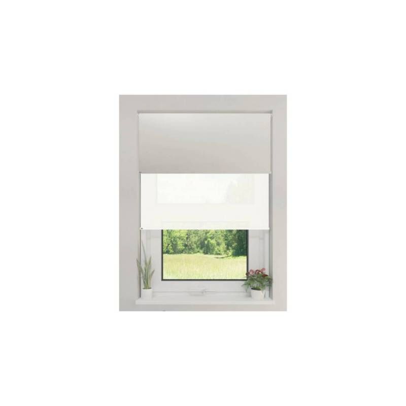 GENERICO - Cortina Roller Doble Blackout  Sunscreen 180x200 BLANCO