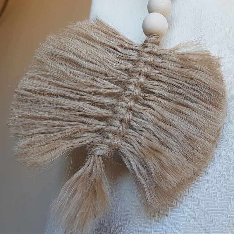 BEIGE - 2 Toma Cortinas Hoja Yute