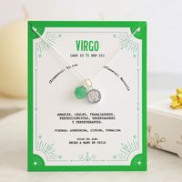 Collar de Plata 925 con piedra natural aventurina signo virgo