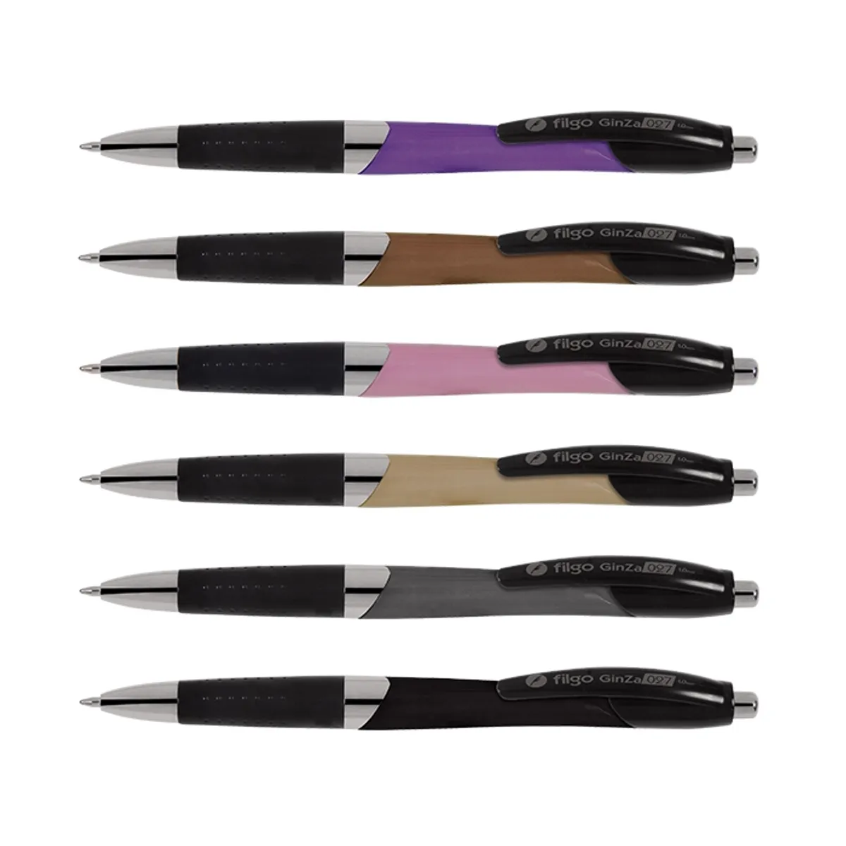 FILGO - Lápiz pasta tinta azul retractil con grip Ginza