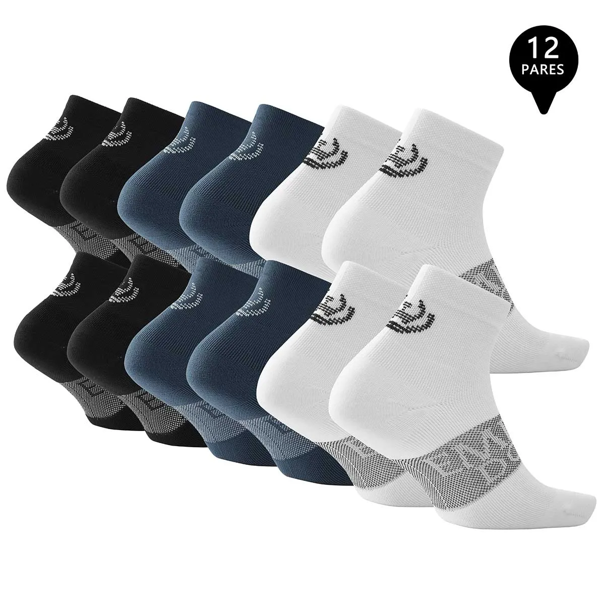 GIOVACCHINO - Pack de 12 Calcetines Cortos Deportivos Hombre Premium
