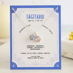 GENERICO - Collar de Plata 925 con piedra natural Sodalita del signo Sagitario