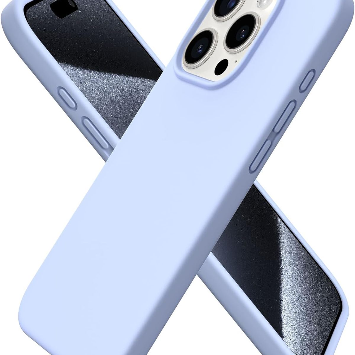 GENERICO - Carcasa Funda Para iPhone 15 Pro Max Silicona Slim Premium Celeste