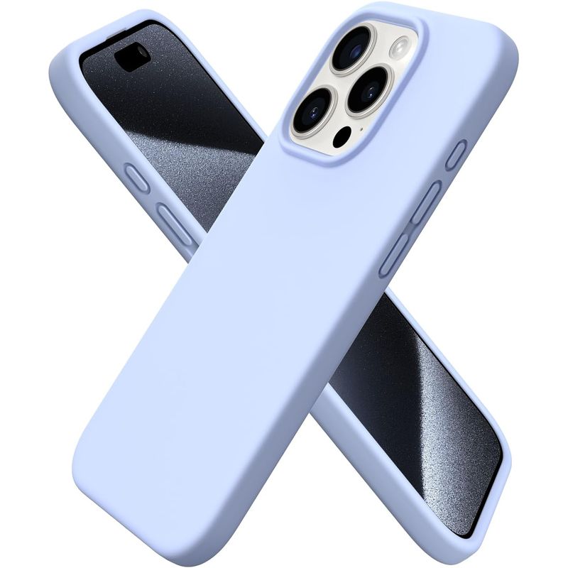 GENERICO - Carcasa Funda Para iPhone 15 Pro Max Silicona Slim Premium Celeste