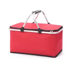 AUCKLAND OUTDOOR - Bolso Termico Plegable Rojo Cooler Canasta Picnic