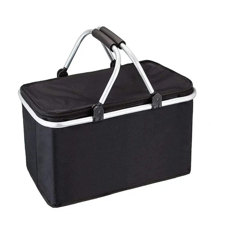 AUCKLAND OUTDOOR - Bolso Termico Plegable Negro Cooler Canasta Picnic