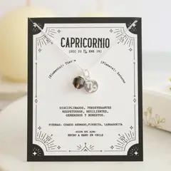 GENERICO - Collar de Plata 925 con piedra natural Cuarzo del signo Capricornio