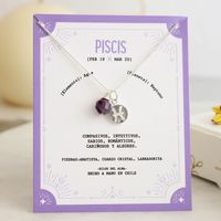 Collar de Plata 925 con piedra natural Amatista del signo Piscis