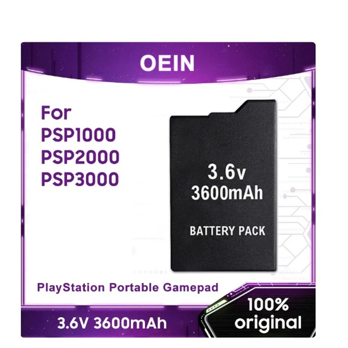 GENERICO - Bateria PSP 3,6v 3600 Amp 2000/3000/4000 Playstation Portable