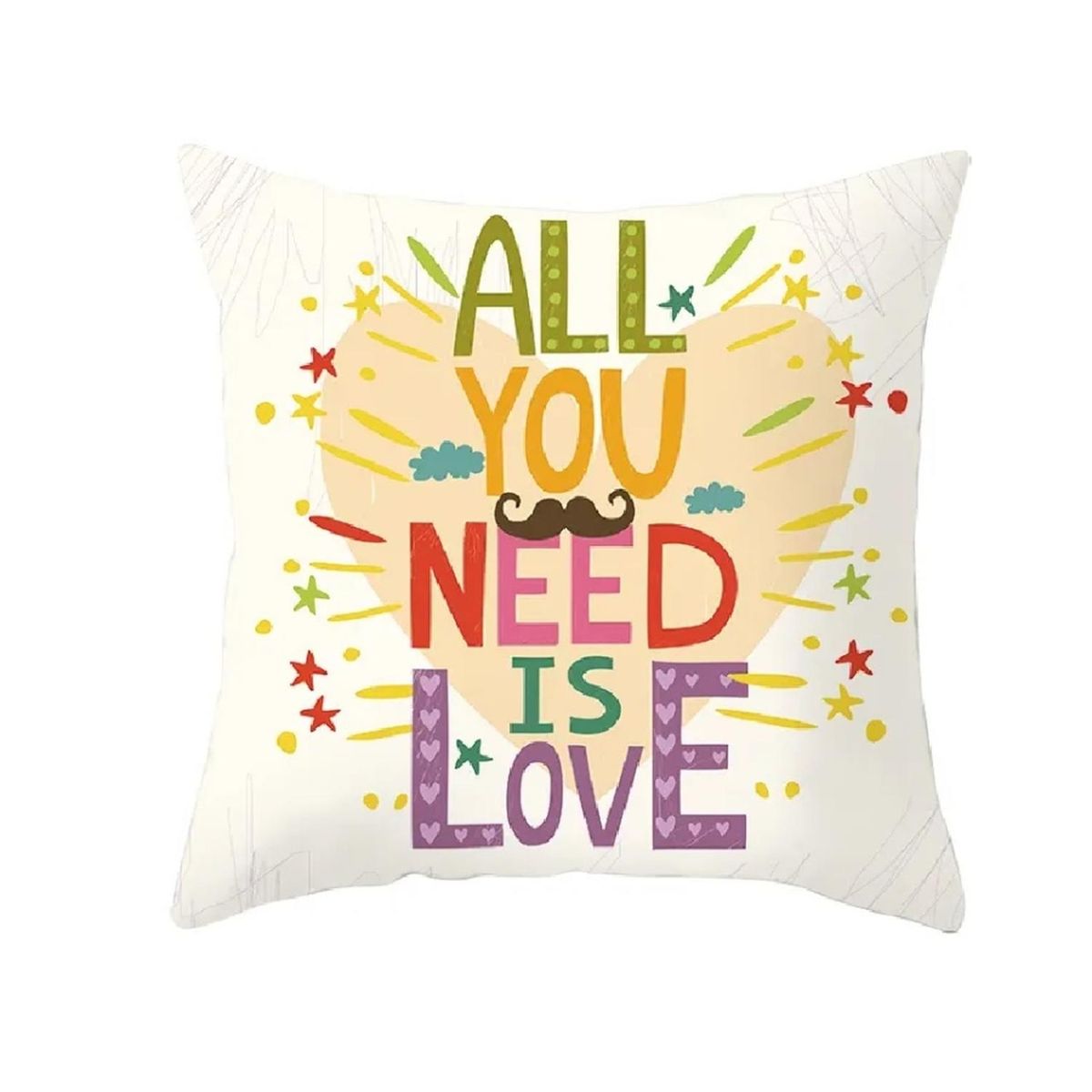 KIVARA - Funda Cojin 45X45 Decorativo All You Need Blanco Lino Poly