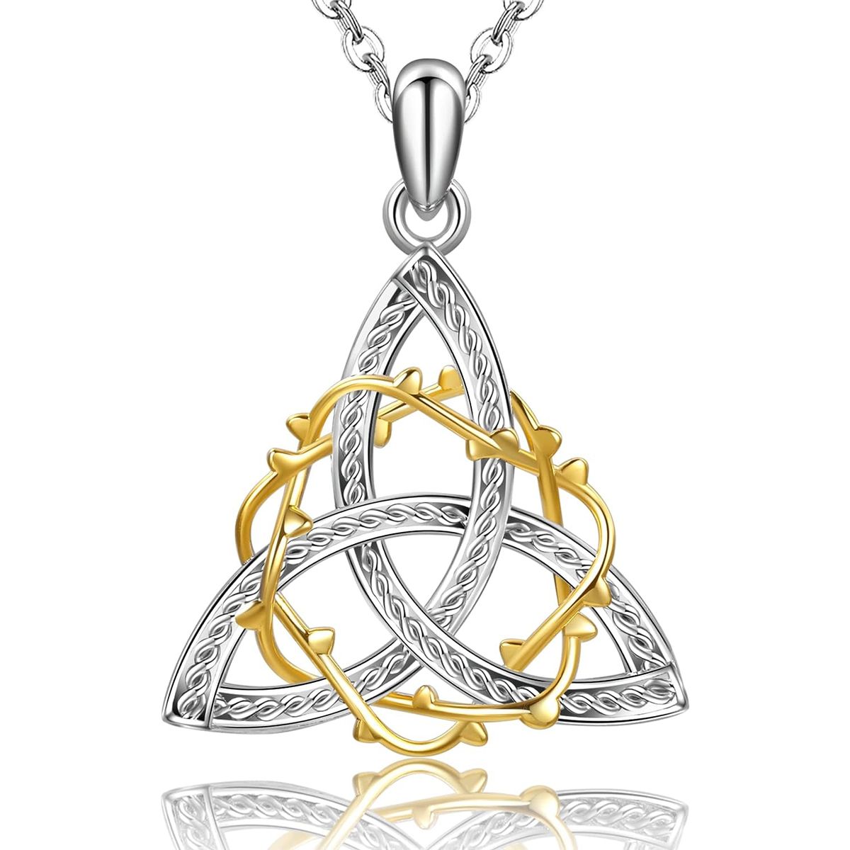 GENERICO - Collar nudo de bruja Plata 925 baño oro