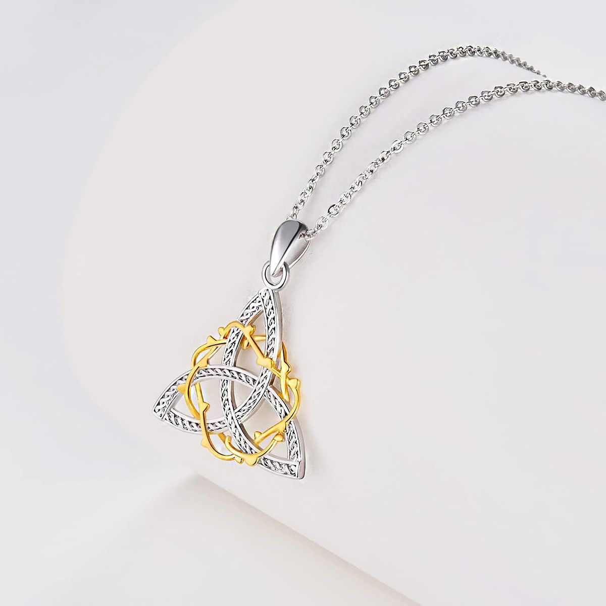 GENERICO - Collar nudo de bruja Plata 925 baño oro