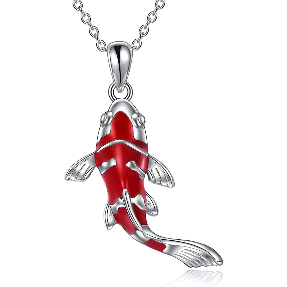 GENERICO - Collar pez koi esmaltado plata 925