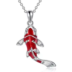 GENERICO - Collar pez koi esmaltado plata 925