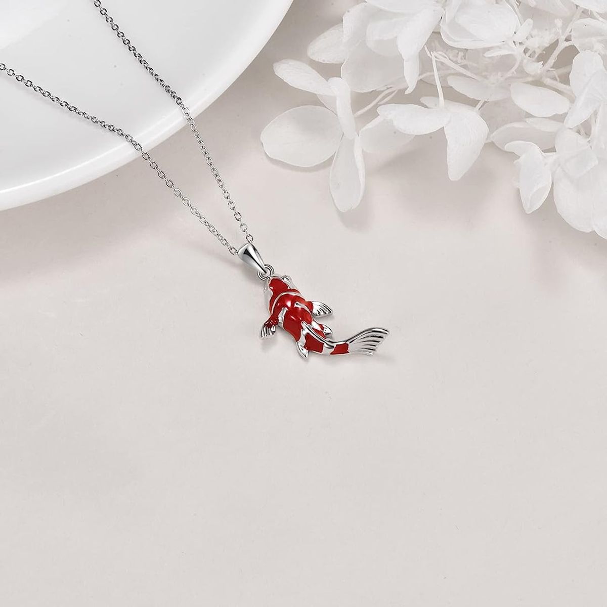 GENERICO - Collar pez koi esmaltado plata 925