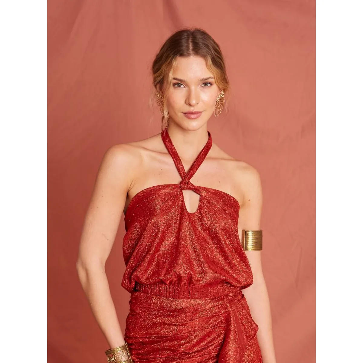 INDIA CHIC - TOP KARA RED INDIA CHIC