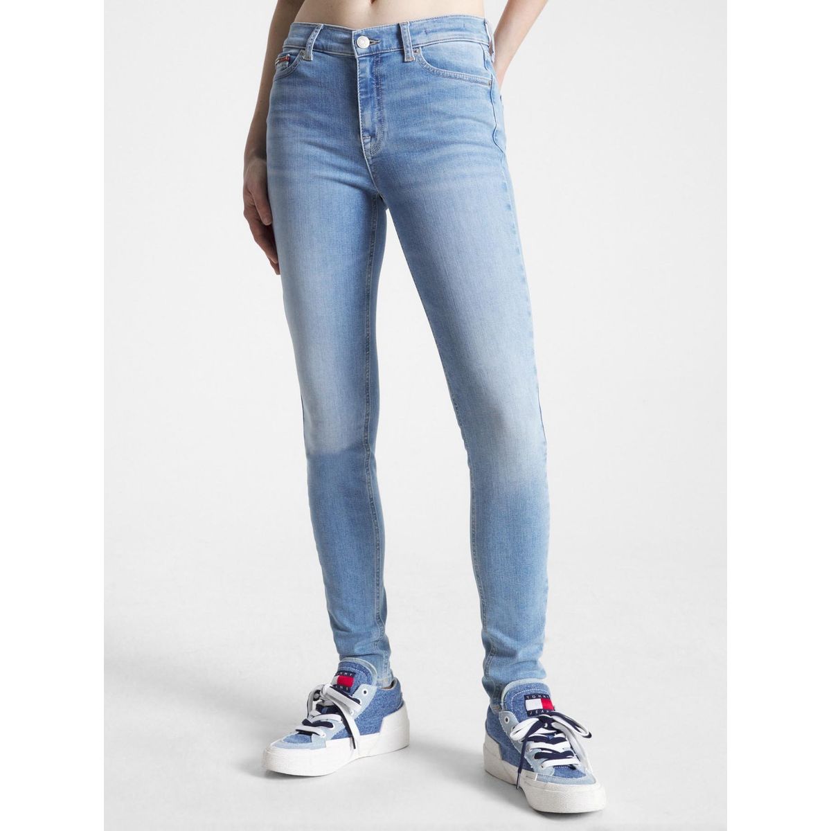 TOMMY HILFIGER - Jeans Nora Skinny Fit Tiro Medio Celeste Tommy Jeans