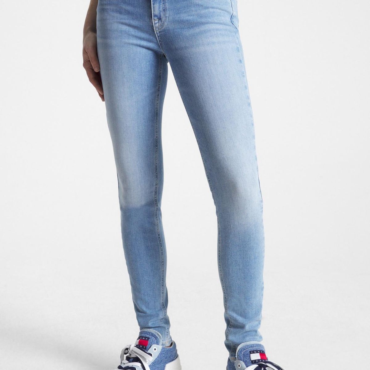 TOMMY HILFIGER - Jeans Nora Skinny Fit Tiro Medio Celeste Tommy Jeans