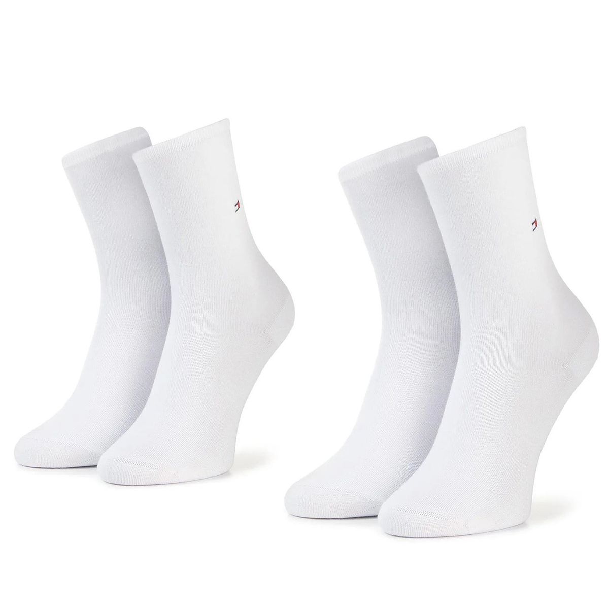 TOMMY HILFIGER - Pack De 2 Calcetines Con Logo Bordado Blanco Tommy Hilfiger