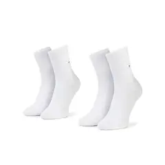 TOMMY HILFIGER - Pack De 2 Calcetines Con Logo Bordado Blanco