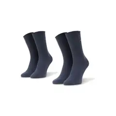 TOMMY HILFIGER - Pack De 2 Calcetines Con Logo Bordado Azul