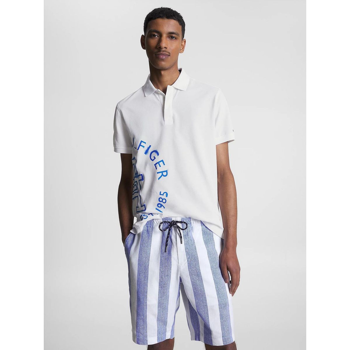 TOMMY HILFIGER - Polo Regular Fit Ink Con Logo  Blanco Tommy Hilfiger_.