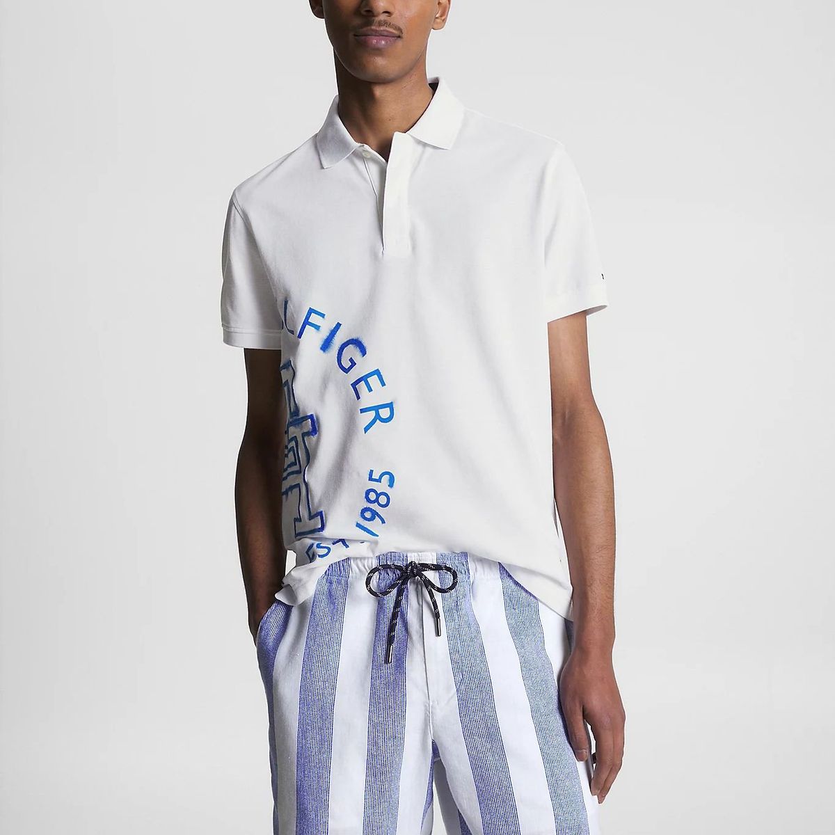 TOMMY HILFIGER - Polo Regular Fit Ink Con Logo  Blanco Tommy Hilfiger_.