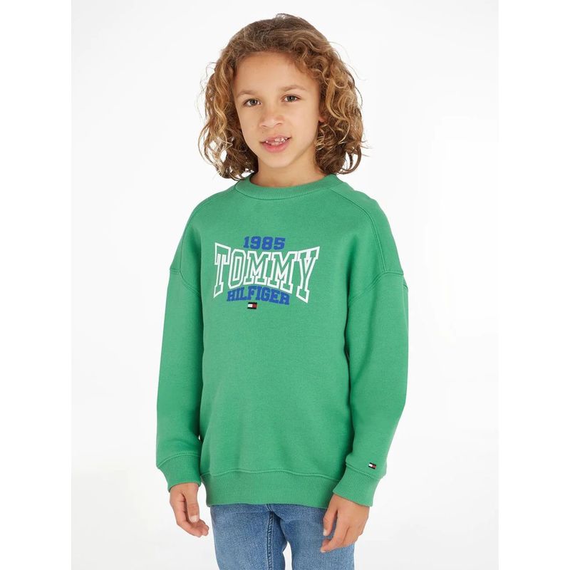 TOMMY HILFIGER - Polerón Con Logo Varsity Verde Tommy Hilfiger Niño